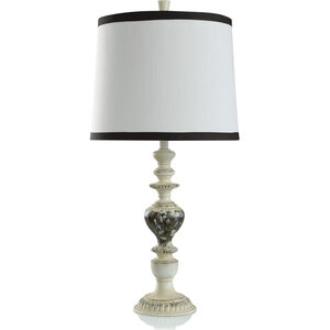 Iuka Farmhouse 36 inch 150.00 watt Ivory and Brown Distressing Table Lamp Portable Light