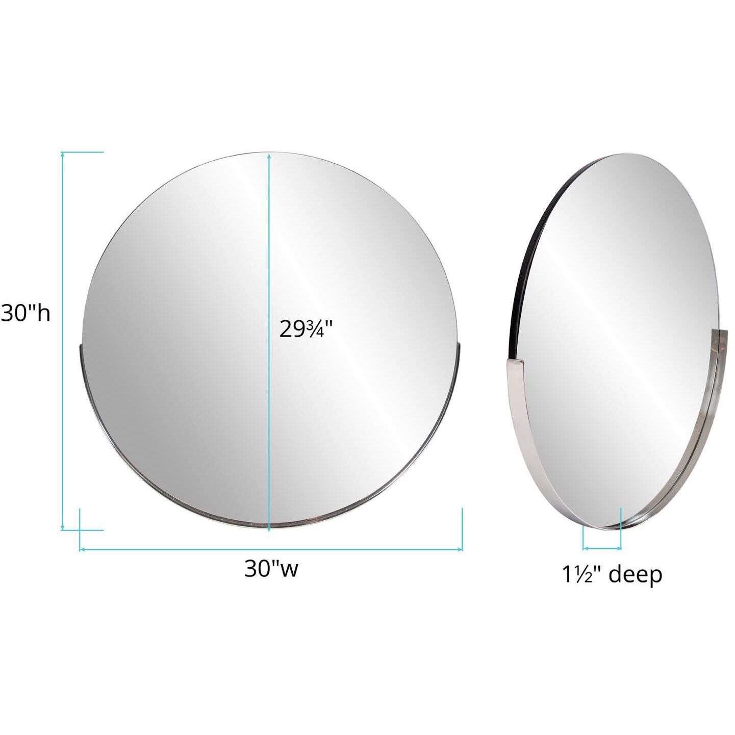 Dante 30 X 30 inch Polished Silver Wall Mirror