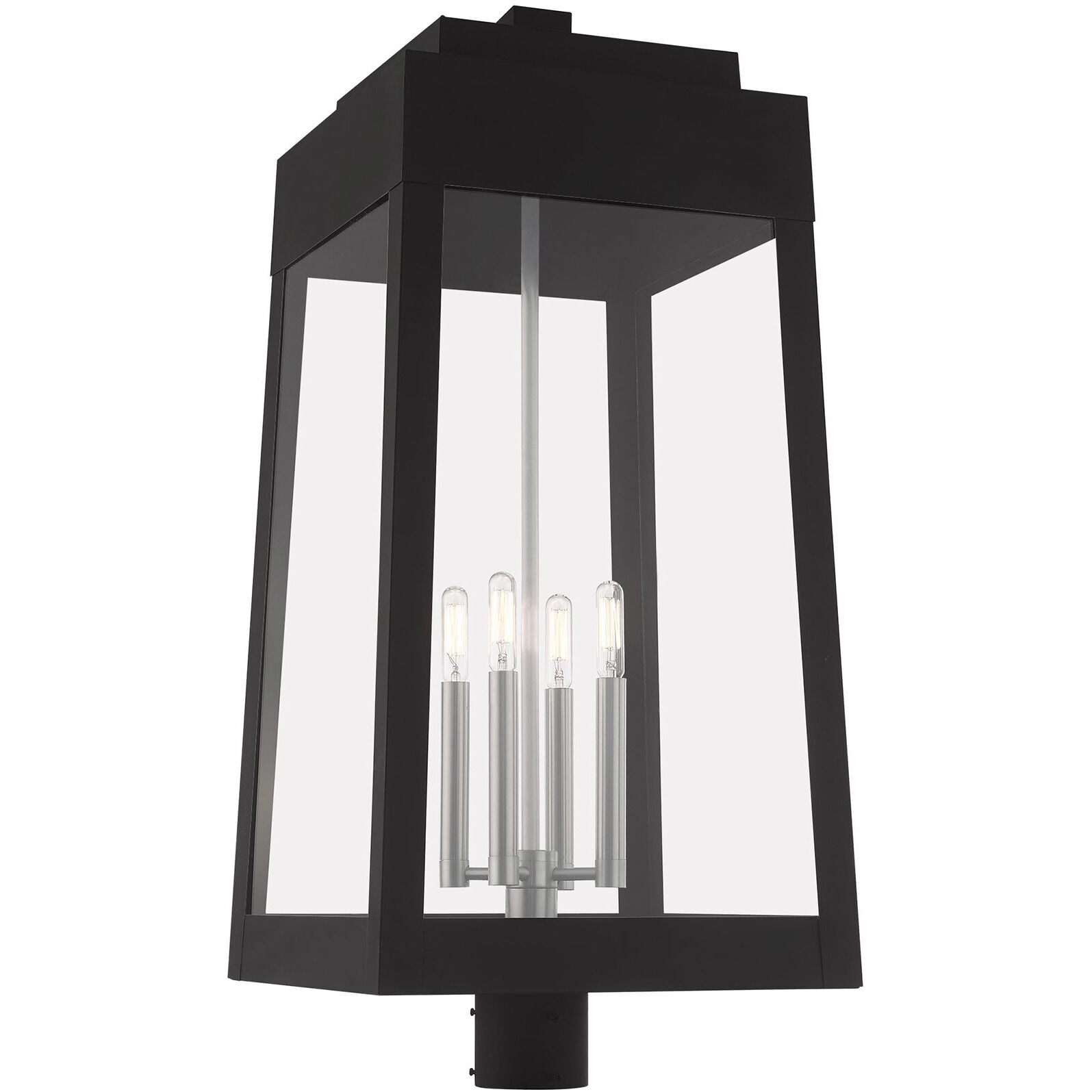 Oslo 4 Light 31 inch Black Outdoor Post Top Lantern