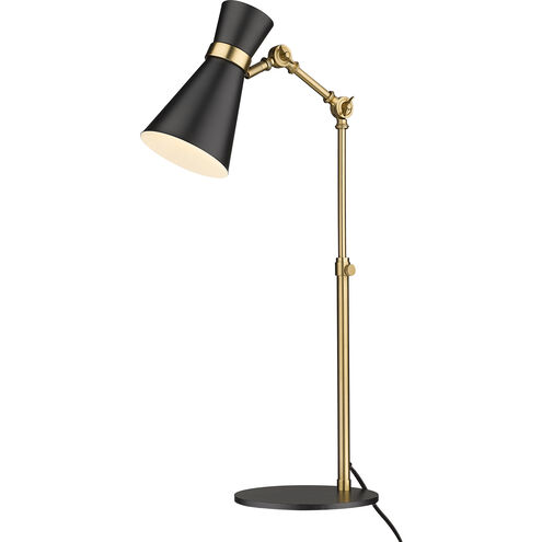 Soriano 25.25 inch 60.00 watt Matte Black and Heritage Brass Table Lamp Portable Light