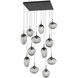 Cosmos LED LED Matte Black Chandelier Ceiling Light, Square Multi-Port