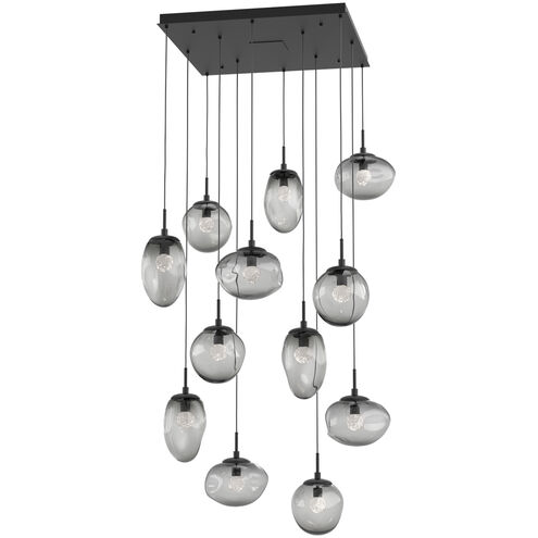 Cosmos LED LED Matte Black Chandelier Ceiling Light, Square Multi-Port