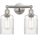 Edison Hadley 2 Light 14 inch Brushed Satin Nickel Bath Vanity Light Wall Light in Clear Glass