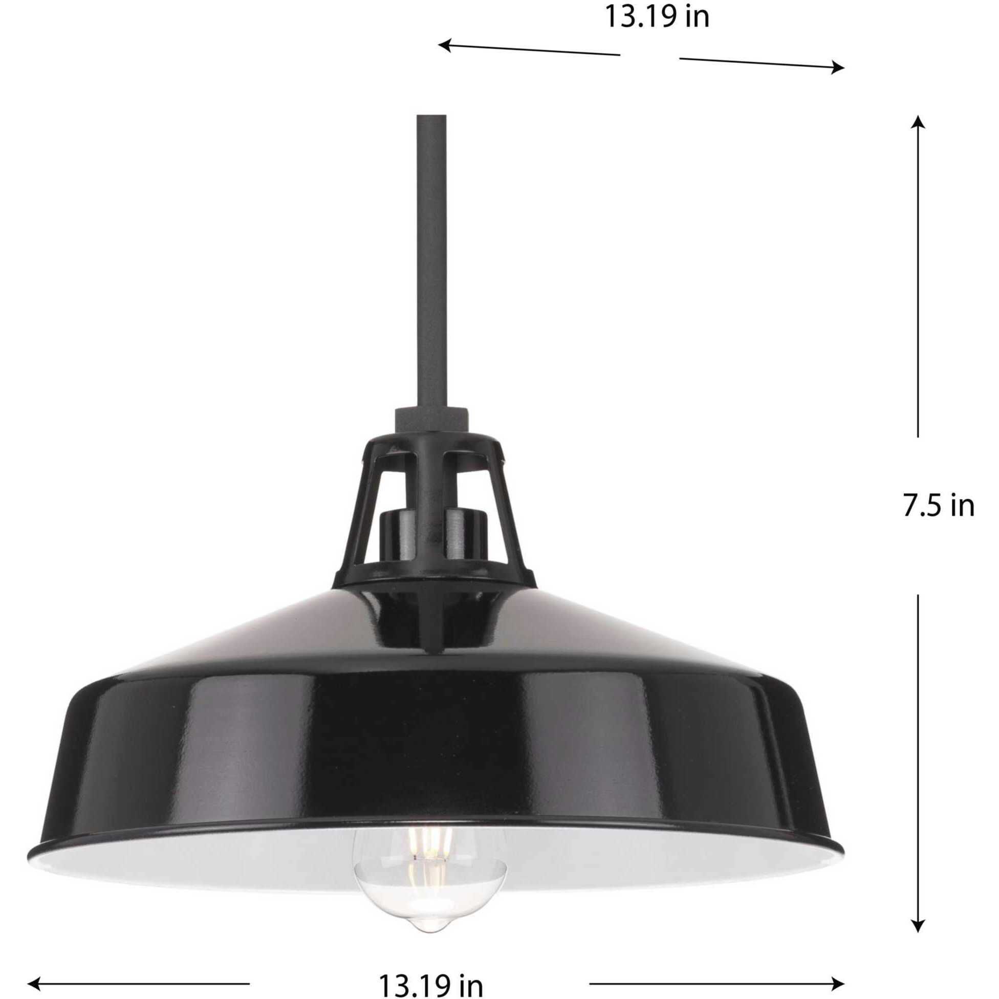 Cedar Springs 1 Light 13 inch Black Outdoor Hanging Light