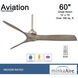 Aviation 60 inch Brushed Nickel/Ash Maple with Ash Maple Blades Ceiling Fan