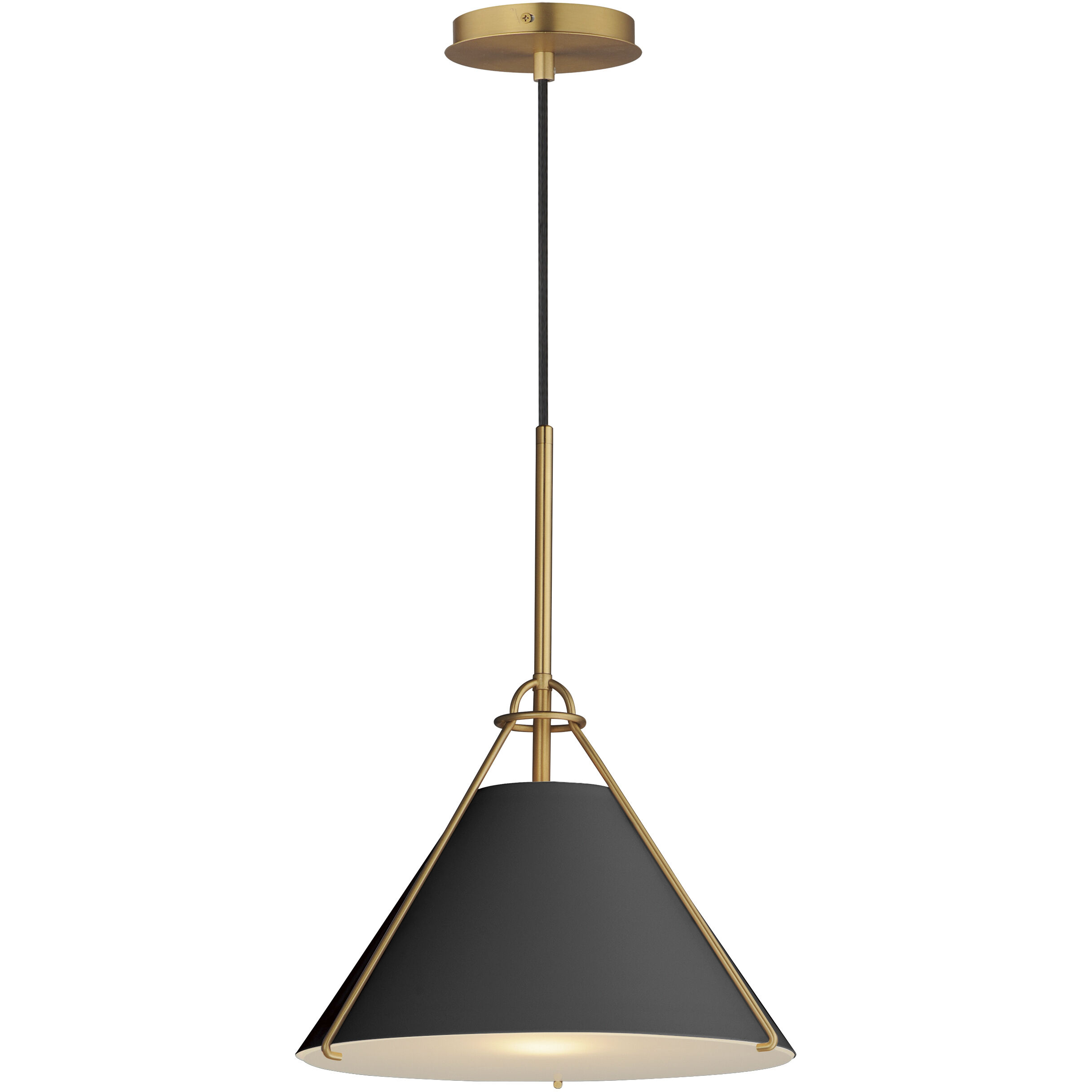Lucas 1 Light 13.25 inch Black and Natural Aged Brass Single Pendant Ceiling Light