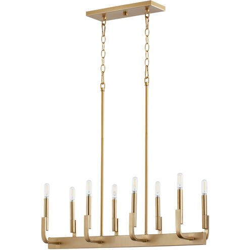 Tempo 8 Light 30 inch Aged Brass Island Light Ceiling Light