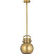 Newton Sphere 1 Light 8 inch Brushed Brass Pendant Ceiling Light