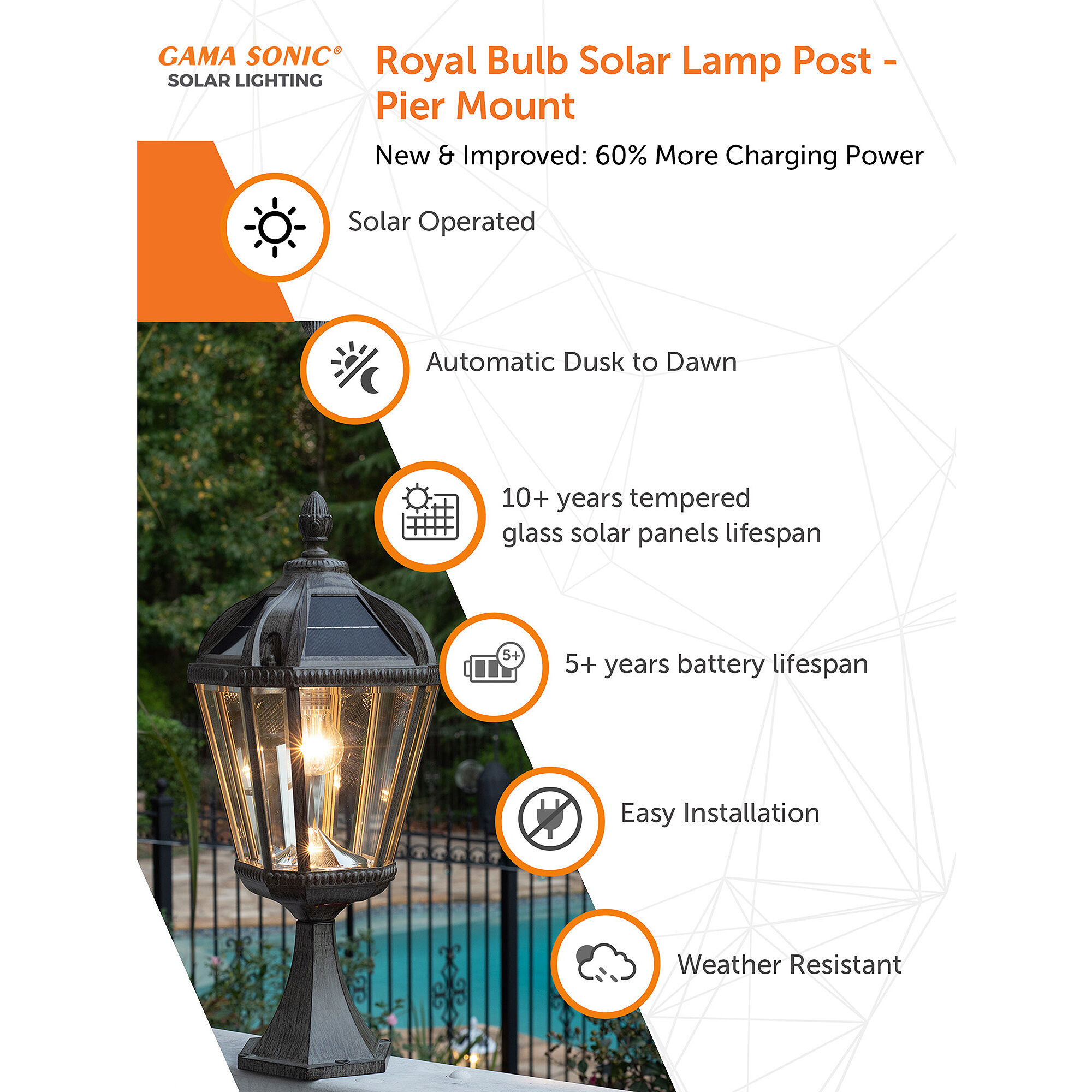 Solar pier mount lights clearance