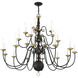Williamsburg 22 Light 42 inch Black Chandelier Ceiling Light