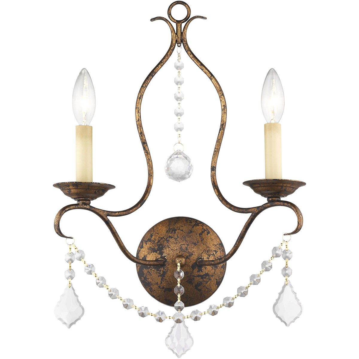 Chesterfield 2 Light 12 inch Hand Applied Venetian Golden Bronze Wall Sconce Wall Light