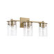 Mason 3 Light 21 inch Aged Brass Vanity Light Wall Light