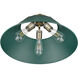 Yep Orwell 3 Light 18.75 inch Aged Brass Flush Mount Ceiling Light in Pine Green