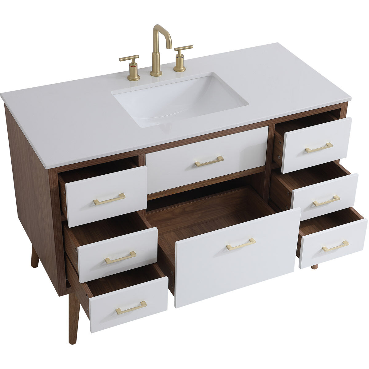 Boise 48 X 34 inch White Vanity Sink Set