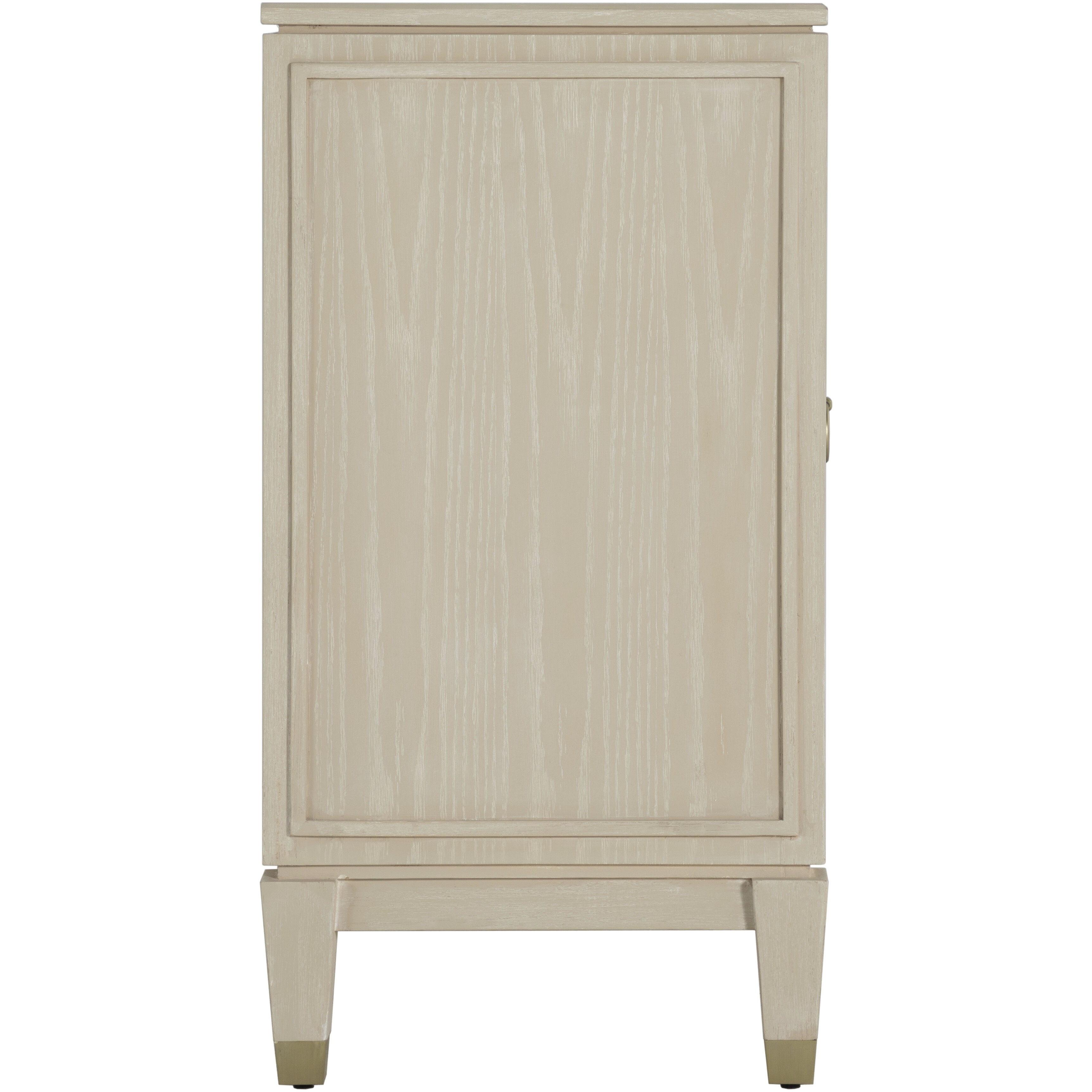 Strella Stainless Champagne / Cerused White Cabinet