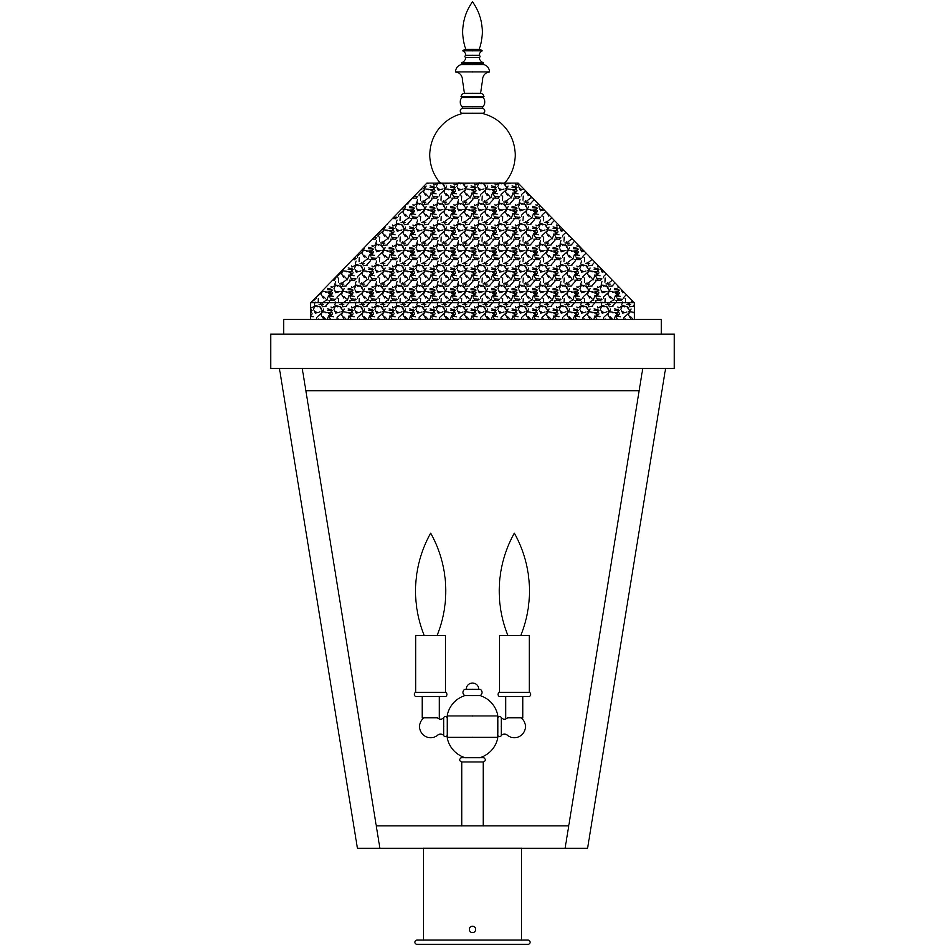 Lancaster 2 Light 25 inch Satin Black with Raw Copper Accents Post Mount in Clear