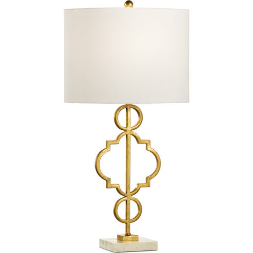 Town Square 30 inch 100.00 watt Antique Gold Leaf/Natural White Table Lamp Portable Light