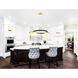 Deux Lunes LED 29 inch Brass and Pearl Black Island/Pool Table Light Ceiling Light