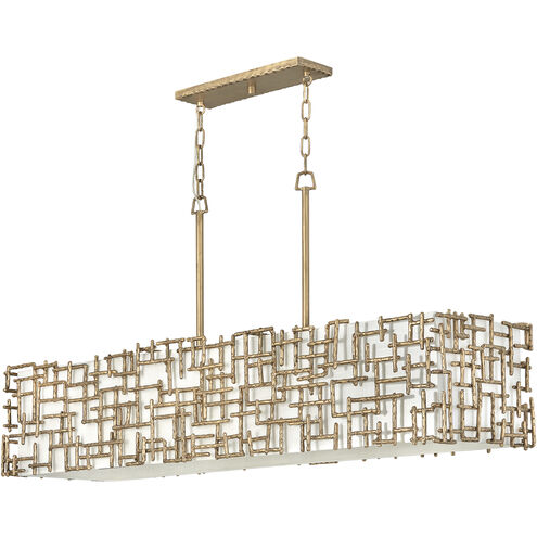 Farrah LED 48.25 inch Burnished Gold Chandelier Ceiling Light, Linear & Oval