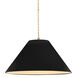 Radiance Collection - Avola Pendant Ceiling Light in Antique Brass, Replaceable Bulb, Beige Twist Cord, Gloss Black/Matte White, 11W x 5.5H, Form+Finish+Function