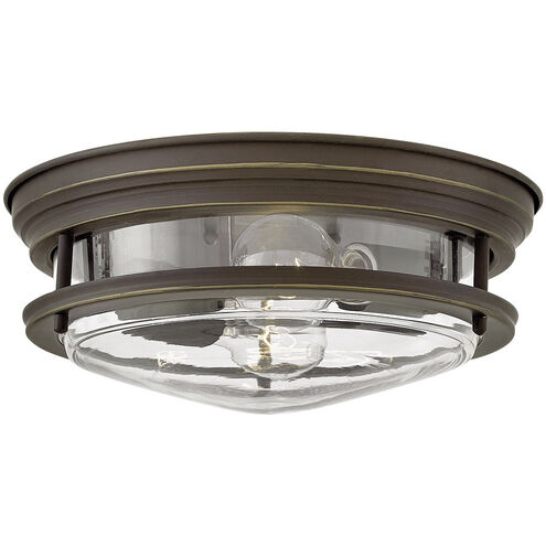 Hadley 2 Light 12 inch Oil Rubbed Bronze Indoor Flush Mount Ceiling Light in Clear