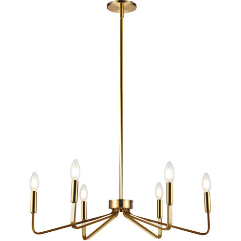 Clayton 6 Light 26 inch Aged Brass Chandelier Ceiling Light