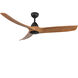 Baylor 60 inch Matte Black and Natural Wood Ceiling Fan