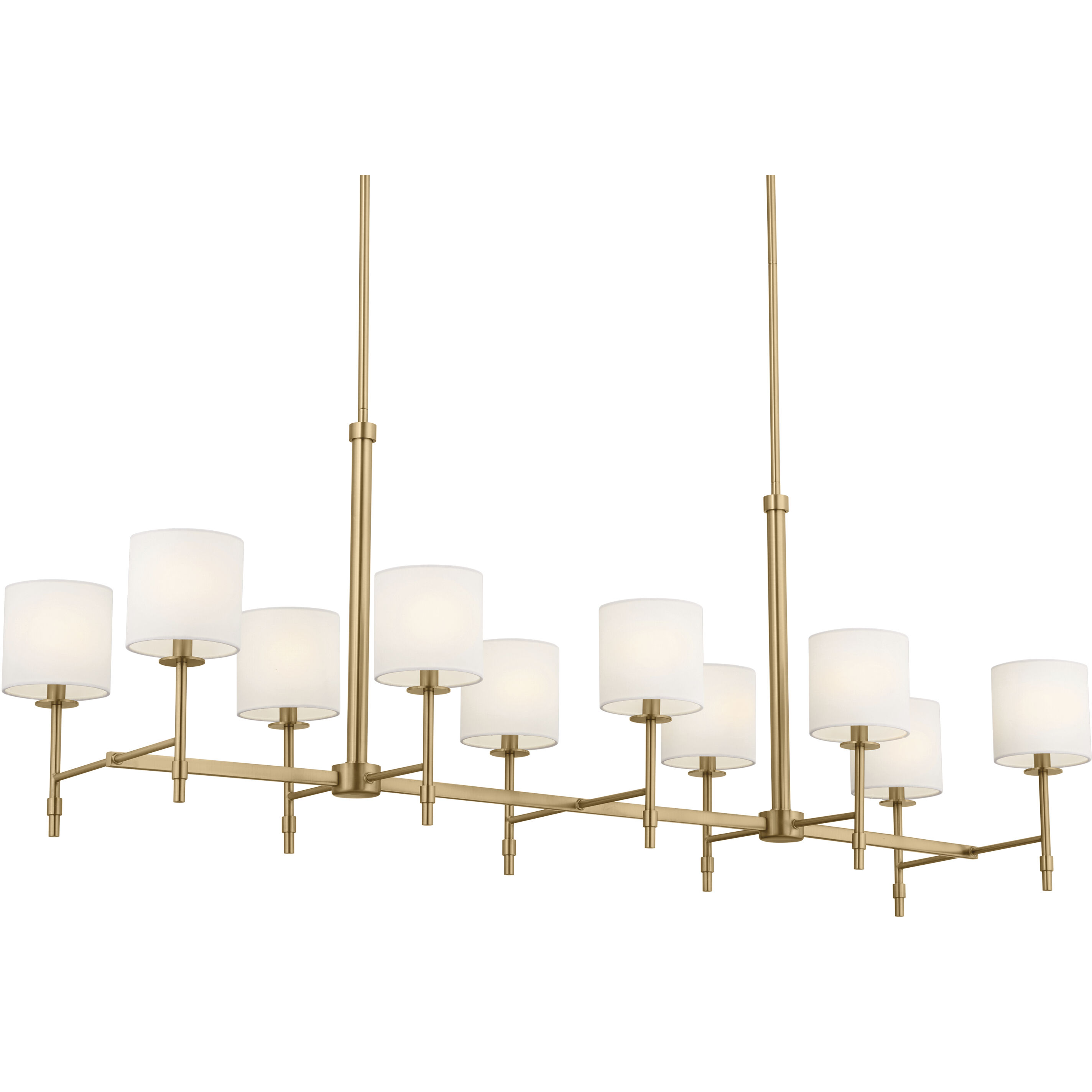 Ali 10 Light 17 inch Brushed Natural Brass Chandelier Linear Ceiling Light