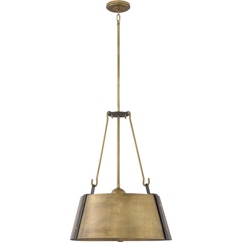 Cartwright 3 Light 19.5 inch Rustic Brass with Oil Rubbed Bronze Indoor Chandelier Ceiling Light