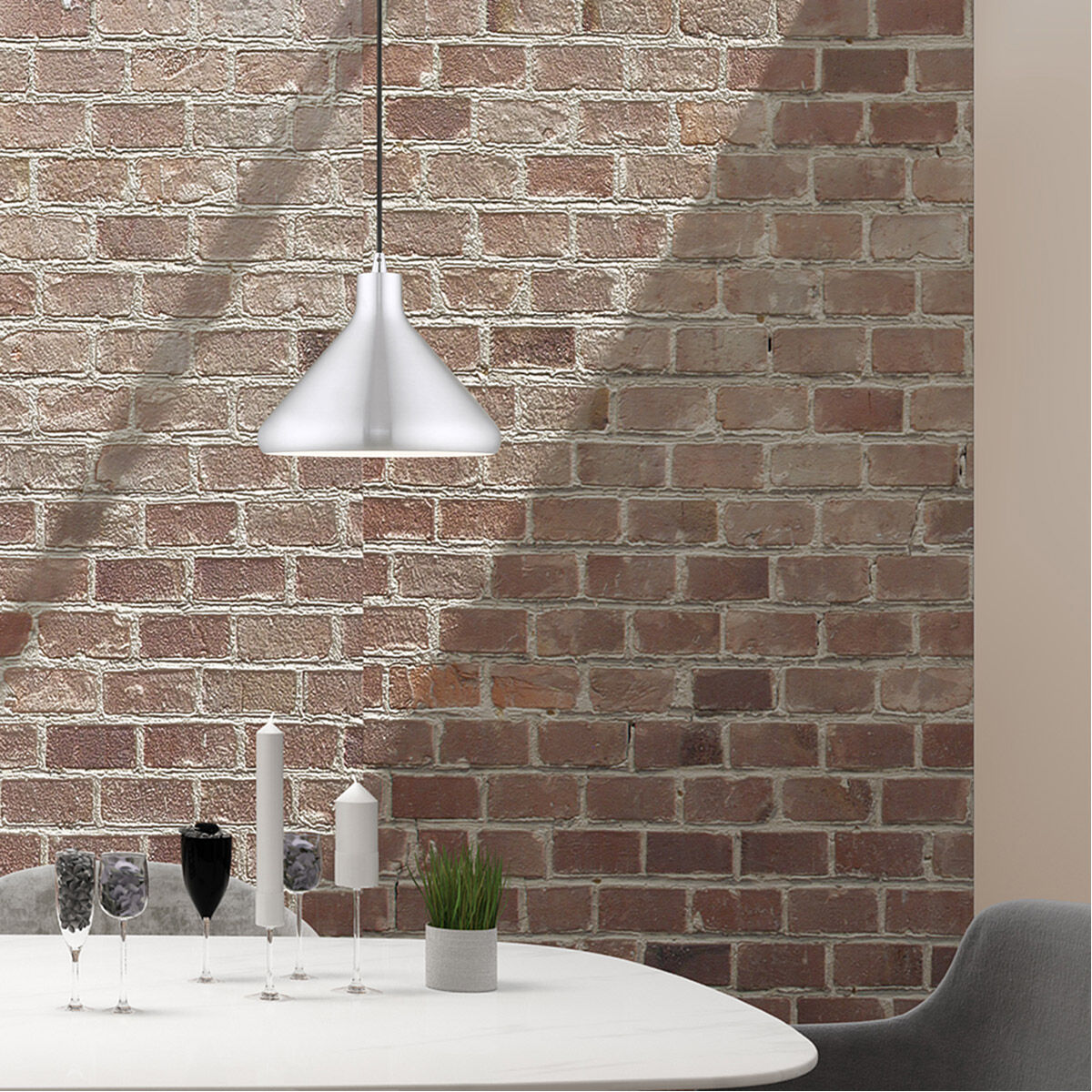 Allison 1 Light 11 inch Brushed Aluminum Mini Pendant Ceiling Light
