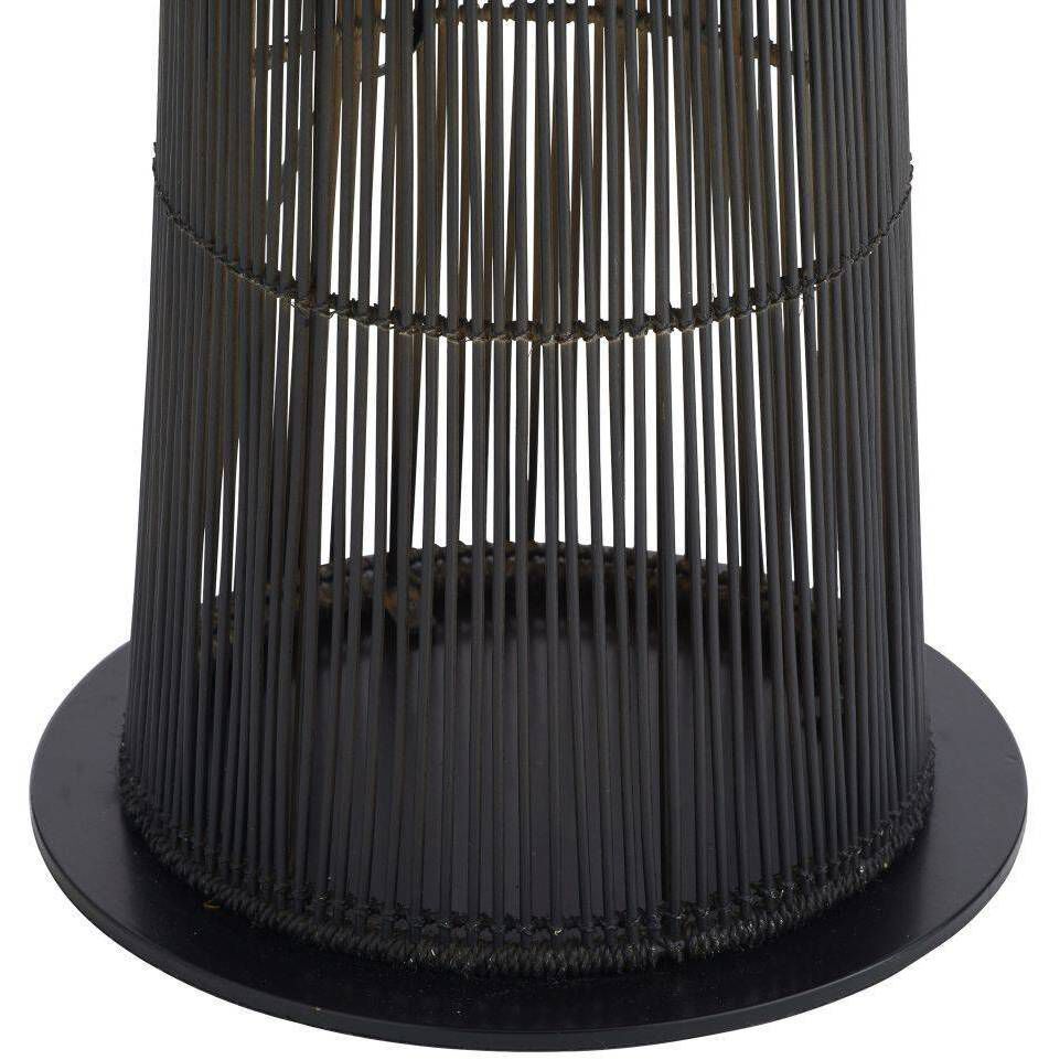 Florence 68 inch 60.00 watt Black and Natural Buri Midrib with Bronze Floor Lamp Portable Light