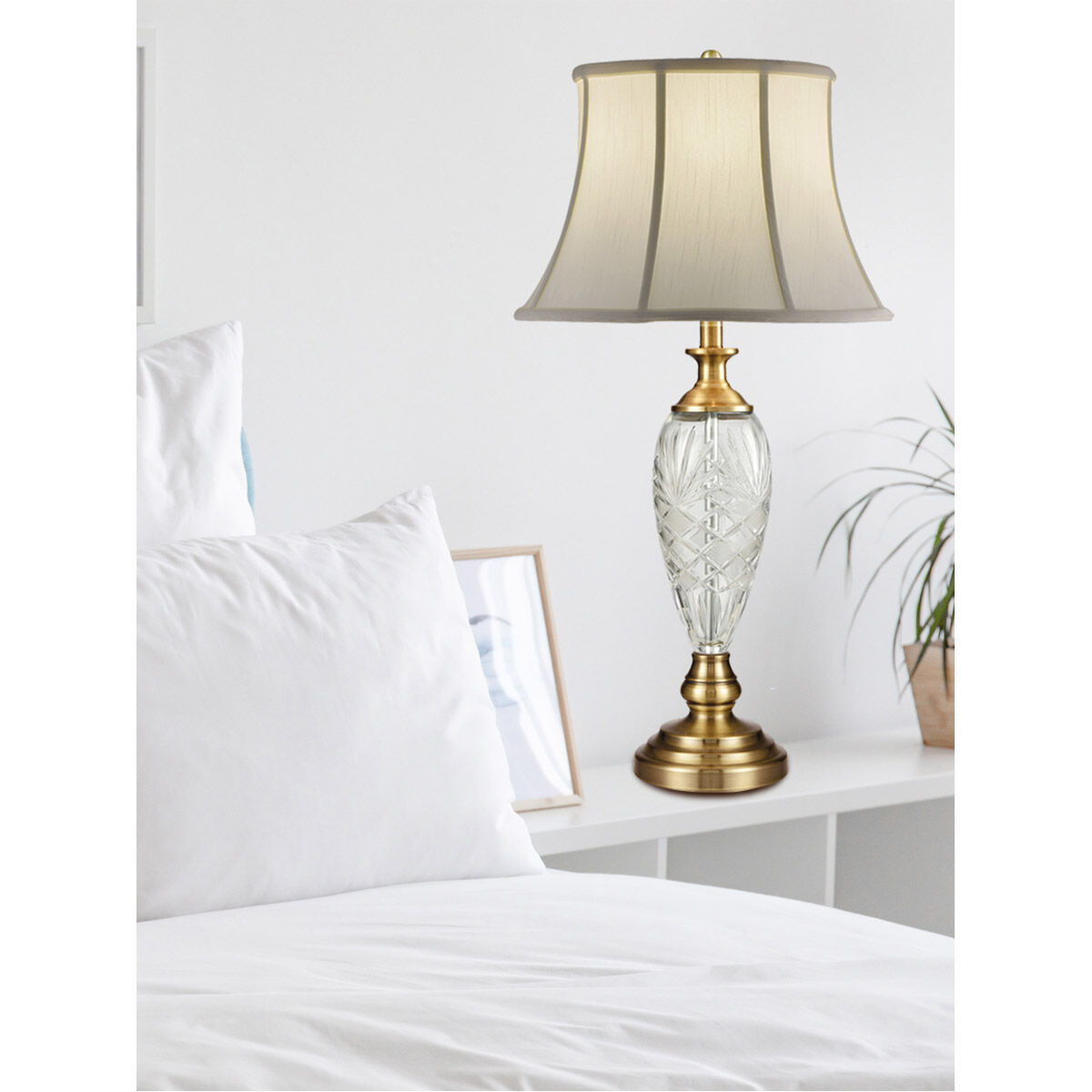 Alameda 31 inch 150.00 watt Antique Bronze Table Lamp Portable Light, 24% Lead Crystal