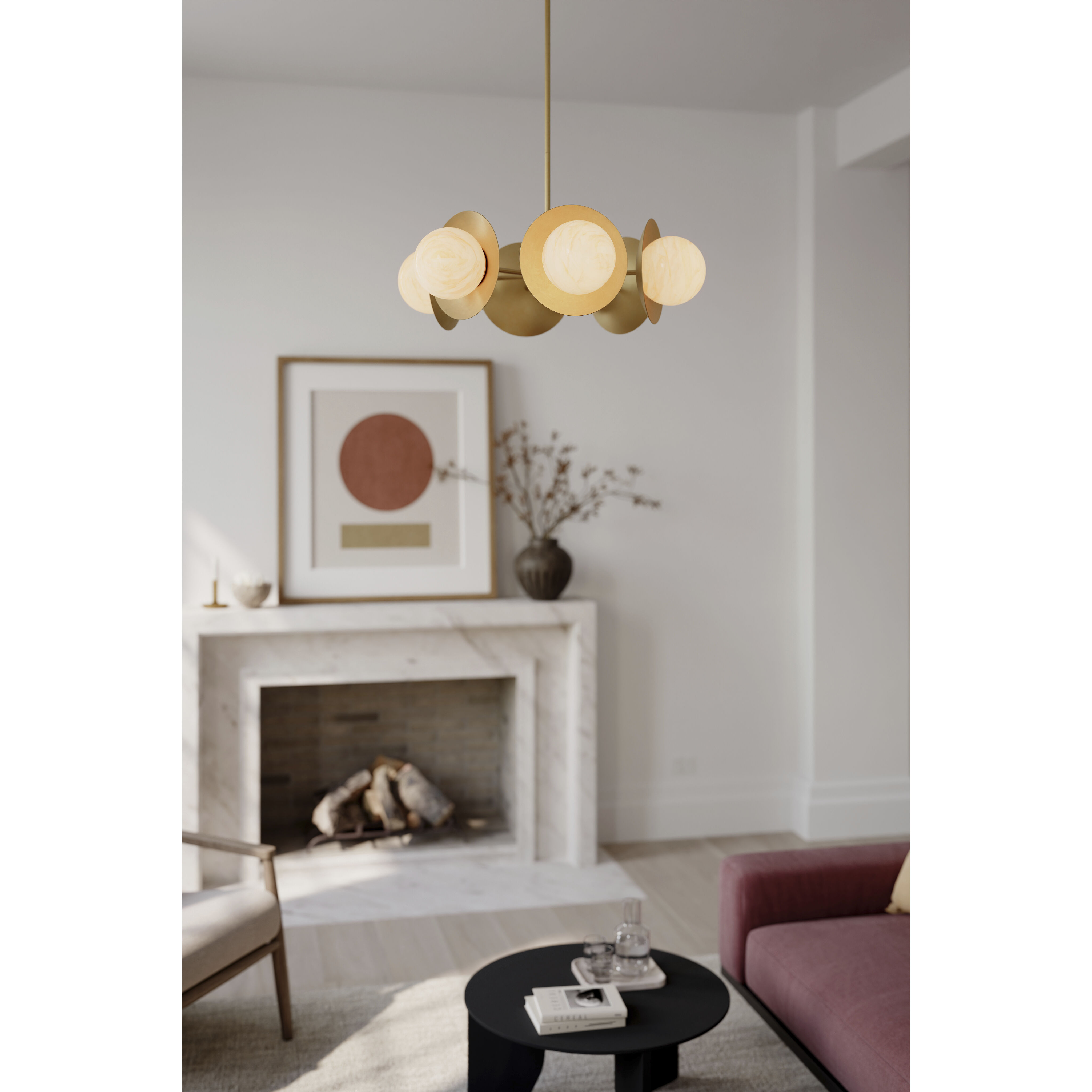 Olenne 6 Light 28 inch Legacy Brass Pendant Ceiling Light
