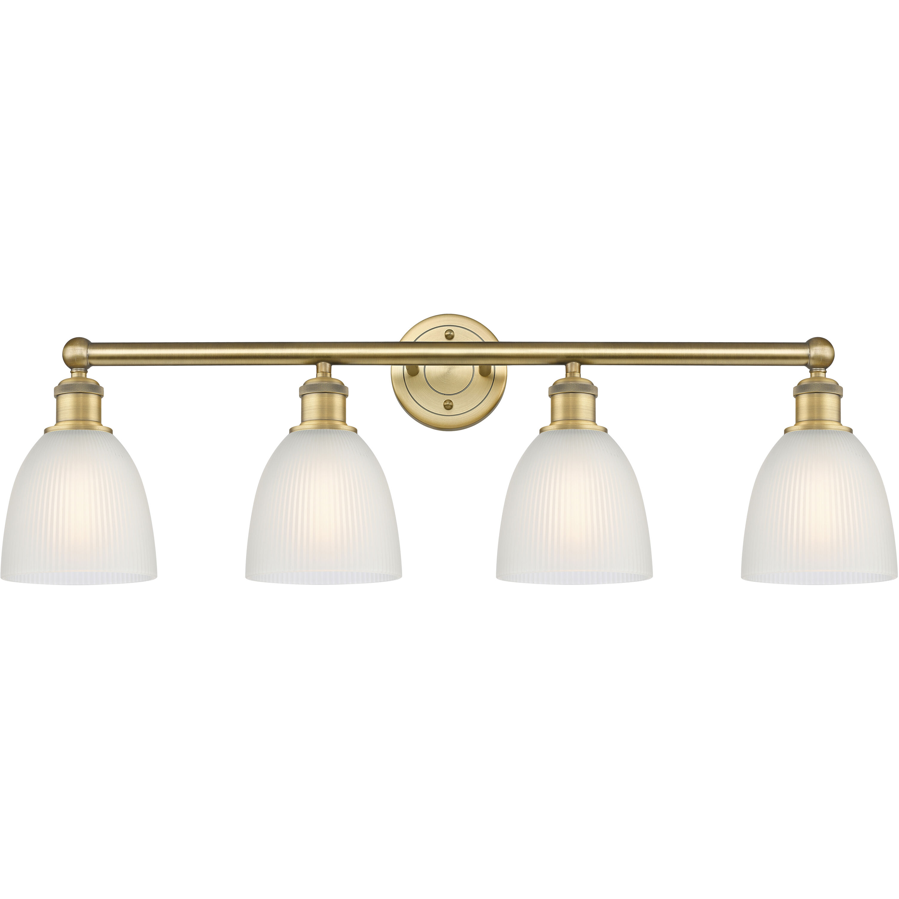 Castile 4 Light 33 inch Brushed Brass Bath Vanity Light Wall Light in White