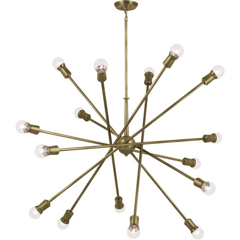 Armstrong 16 Light Natural Brass Chandelier Ceiling Light, Large