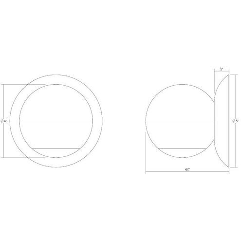 Hemisphere LED 4 inch Natural Anodized Wall Sconce Wall Light