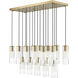 Alton 17 Light 42 inch Modern Gold Linear Chandelier Ceiling Light