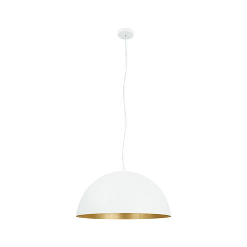 Rafaelino 1 Light 24 inch White and Gold Leaf Bowl Pendant Ceiling Light