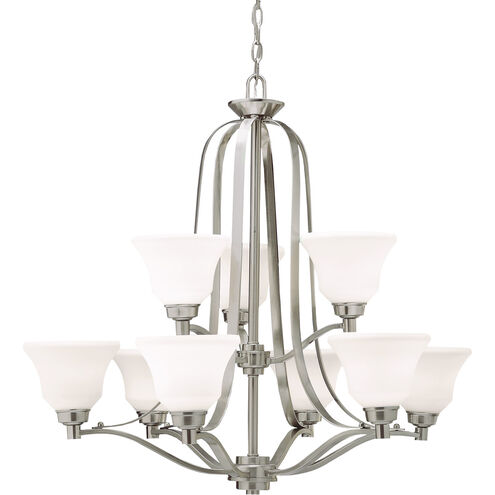 Langford 9 Light 33 inch Brushed Nickel Chandelier 2 Tier Ceiling Light in Incandescent, 2 Tier