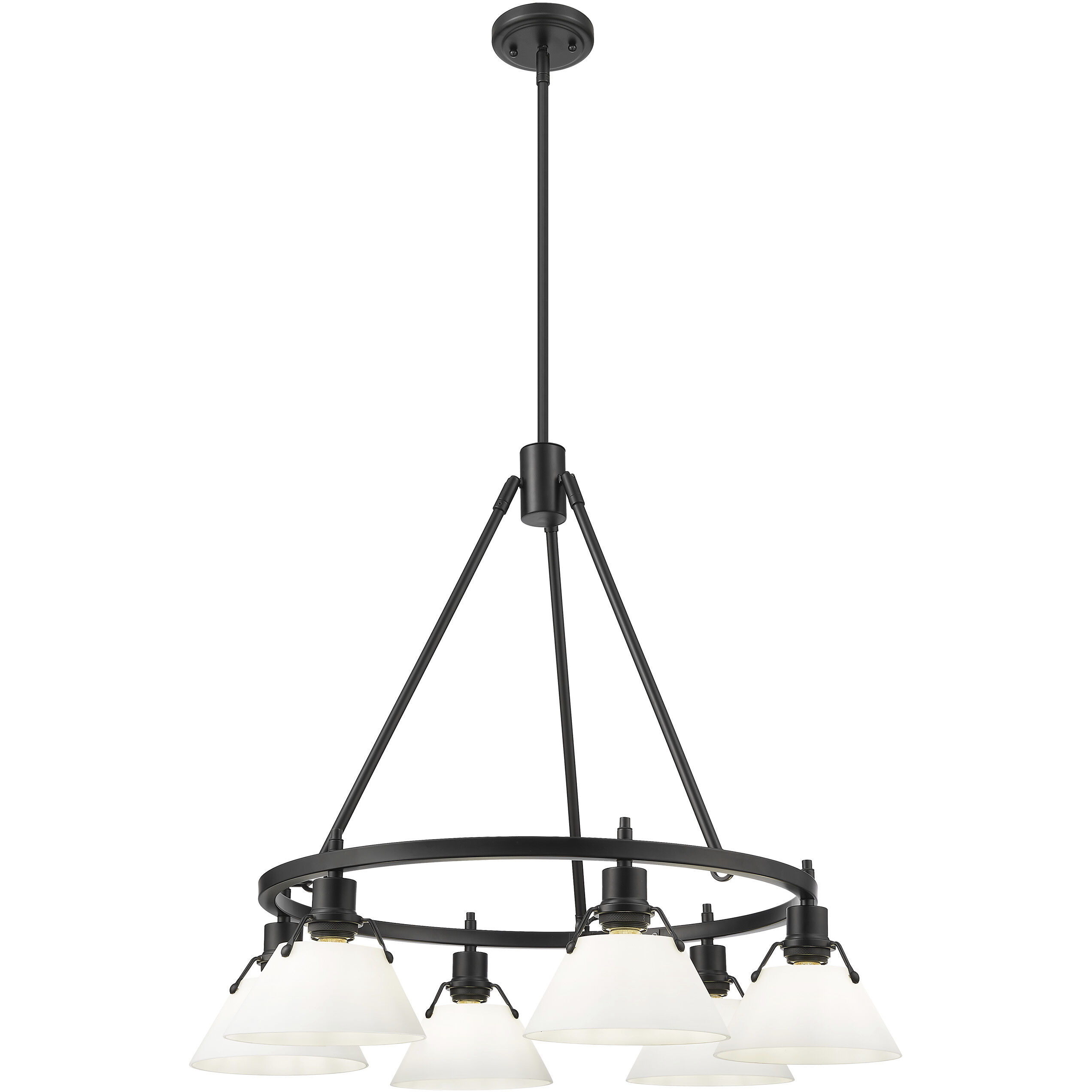 Yep Orwell 29 inch 60.00 watt Matte Black Chandelier Ceiling Light in Opal Glass