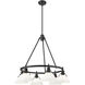 Yep Orwell 29 inch 60.00 watt Matte Black Chandelier Ceiling Light in Opal Glass