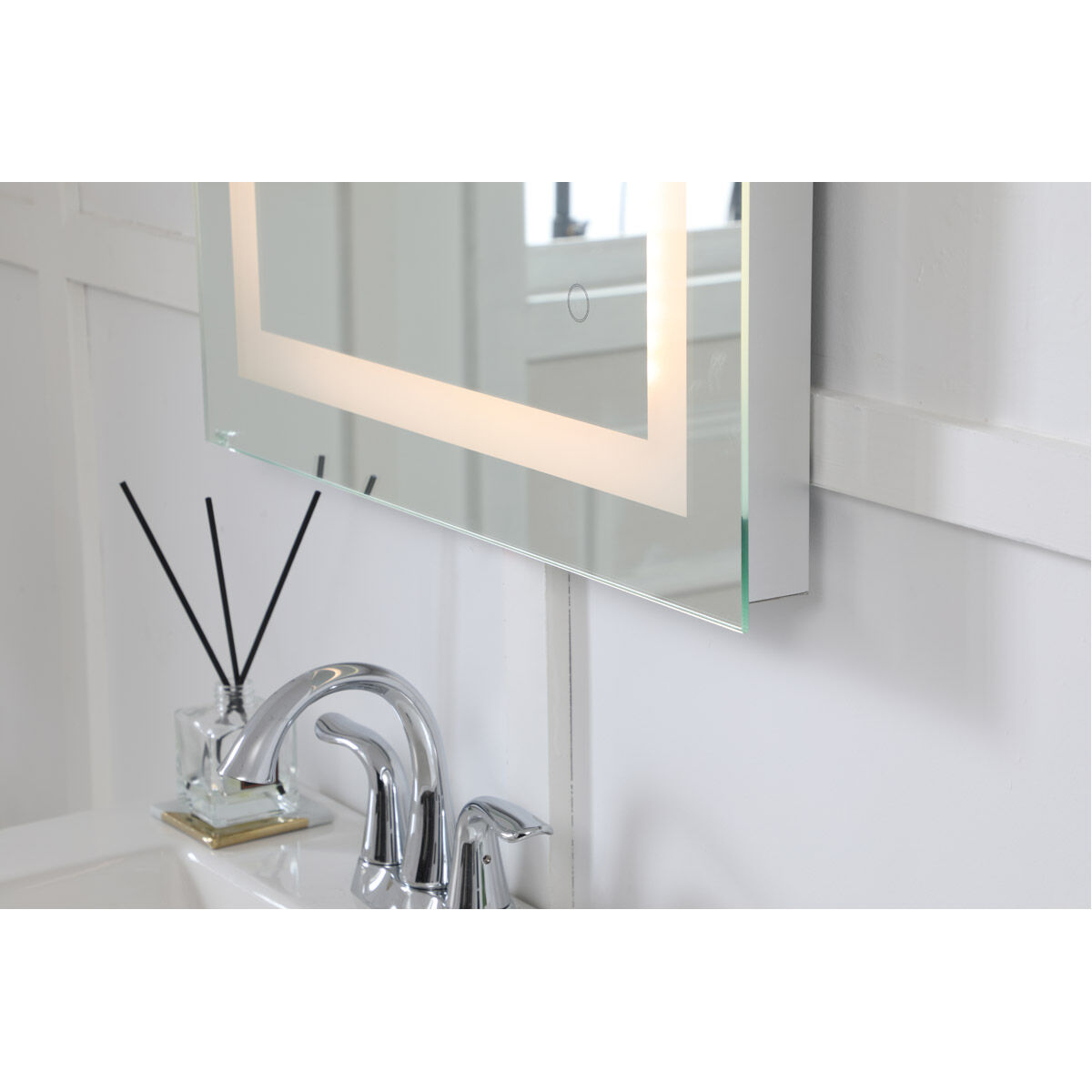 Helios 40 X 27 inch Silver Lighted Wall Mirror