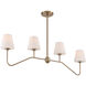 Keenan 4 Light 48 inch Vibrant Gold Linear Chandelier Ceiling Light