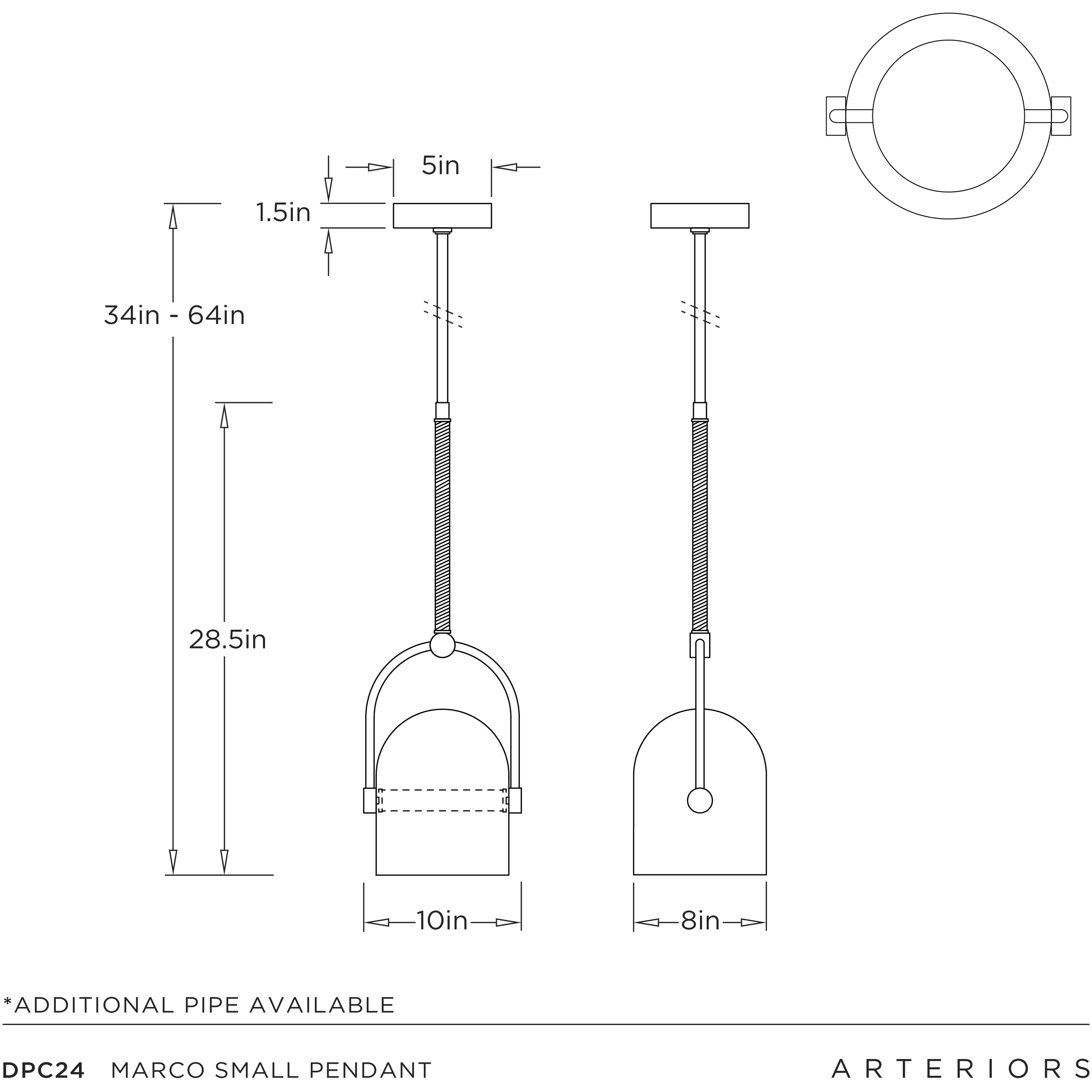 Marco 1 Light 10 inch Bone with Antique Brass Pendant Ceiling Light, Small