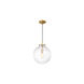 Industrial 1 Light 12 inch Natural Brass Mini-Pendant Ceiling Light
