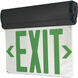 Architectural 1 Light Black Exit / Emergency Ceiling Light in Double-Faced, Green / Mirror / Black