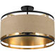 Windward Passage 4 Light 21 inch Coal And Soft Brass Semi-Flush Ceiling Light