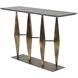 Dagmar 52 X 16 inch Matte Black Marble and Antique Gold Console