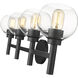 Sutton 4 Light 31.5 inch Matte Black Vanity Wall Light