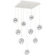 Cabochon LED 27.8 inch Salt White with White Marble Multi-Pendant Ceiling Light in 3000K LED, Clear